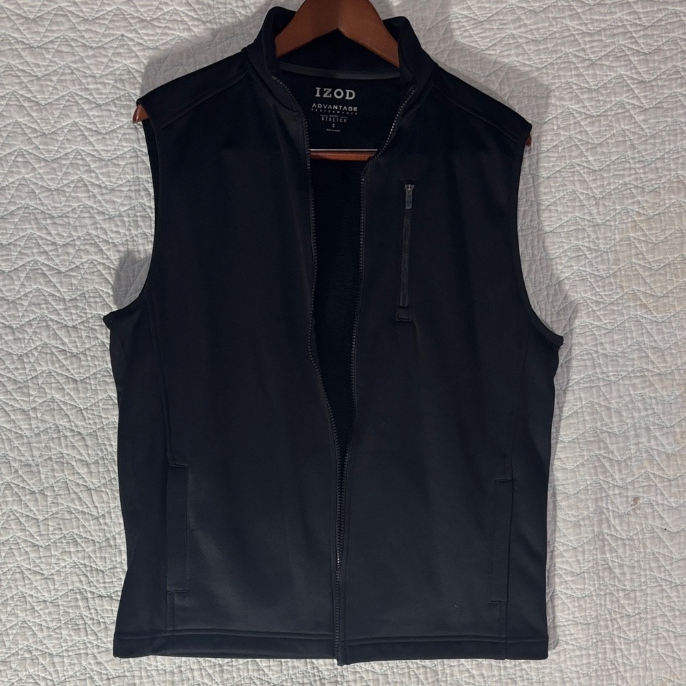 Izod Men's Dark Vest with Zippered Pocket